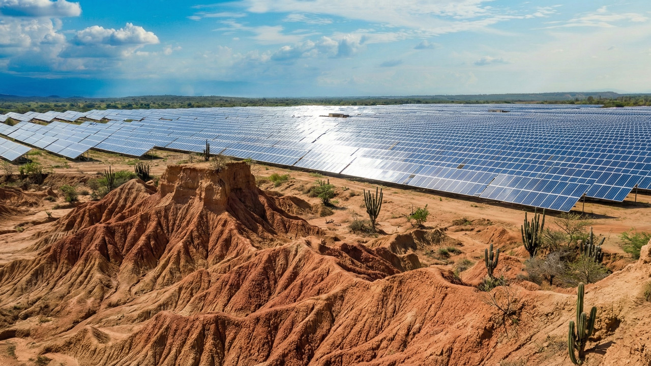 Desierto de la Tatacoa y paneles solares
