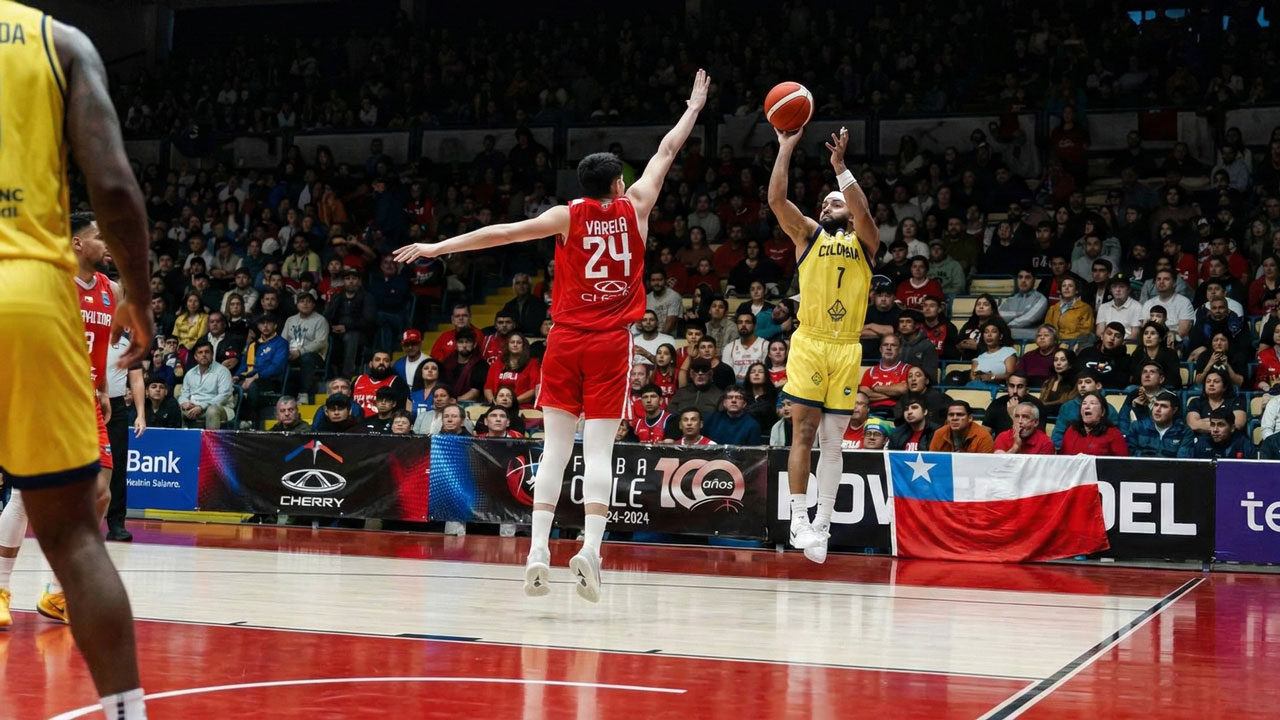 Colombia Vence a Chile baloncesto