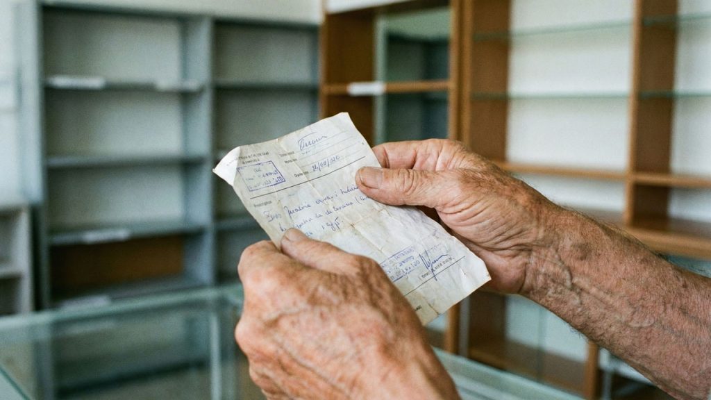 Mano sosteniendo una receta médica