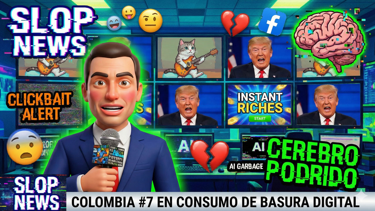 La era del "Slop": Cómo la basura generada por IA está asfixiando Internet (y a Colombia)