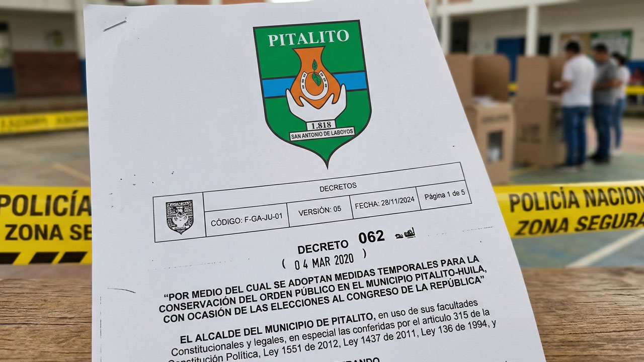 Pitalito blinda la jornada electoral