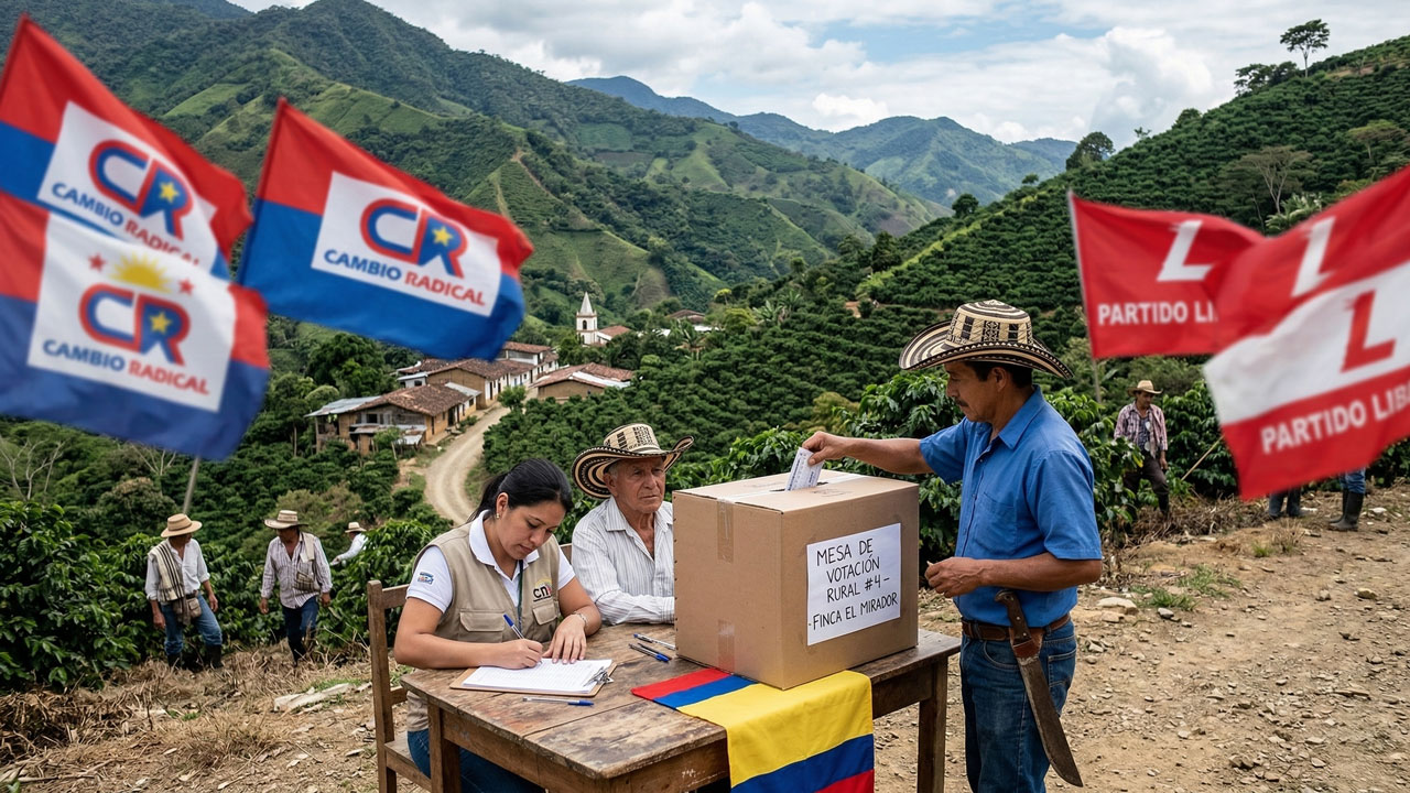 campesino votando en zona rural
