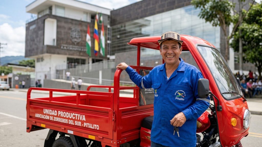 Conductor motocarro en Pitalito