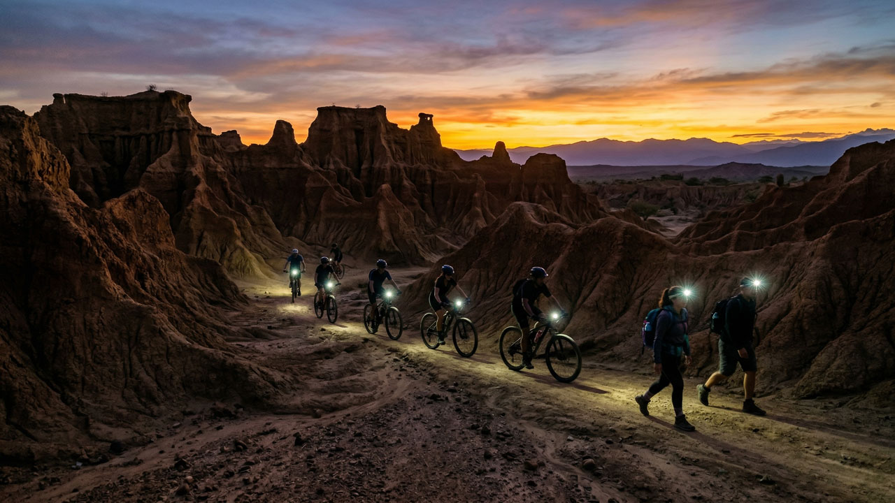 ciclistas en el desierto de la Tatacoa