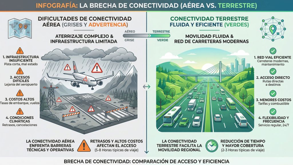 Infografía sobre los retos de conectividad para potenciar el turismo en el Huila.