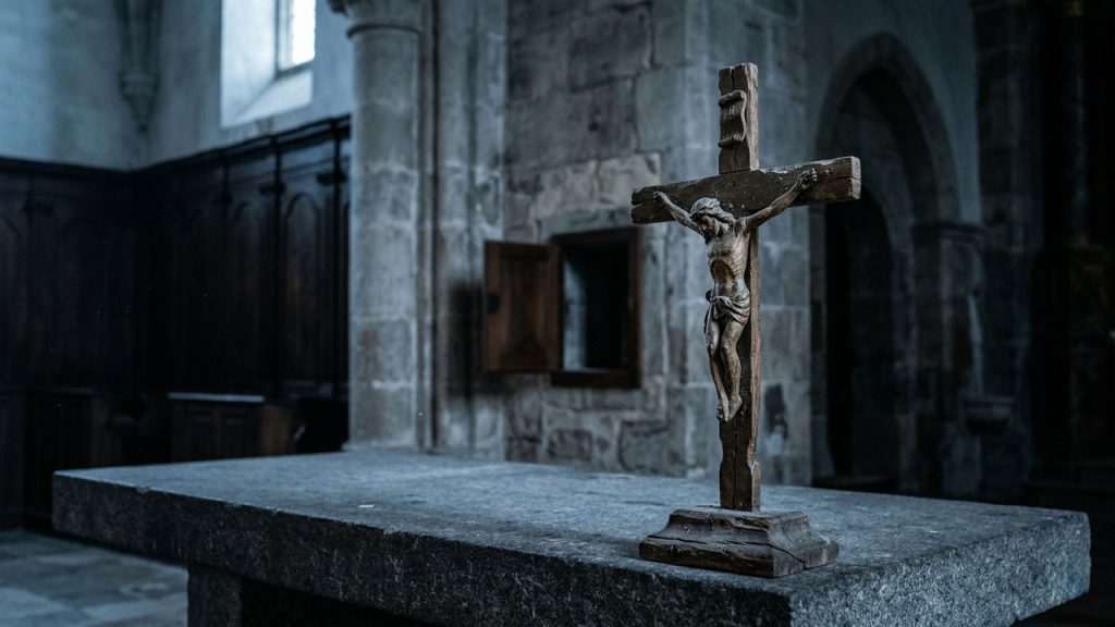 Crucifijo en iglesia católica