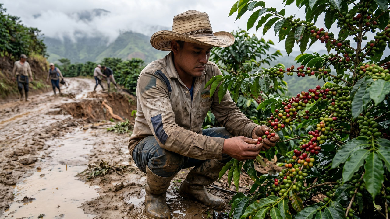 Clima extremo retrasa la cosecha cafetera en el Huila