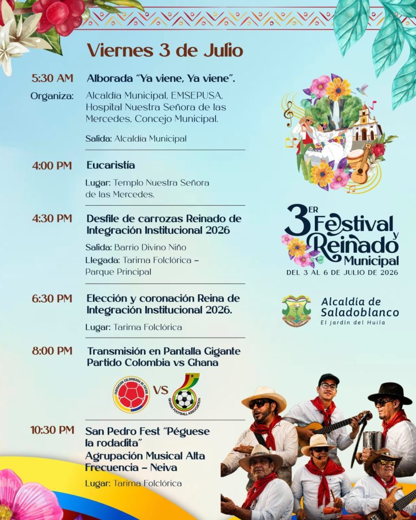 Saladoblanco celebrará su 3er Festival y Reinado Municipal