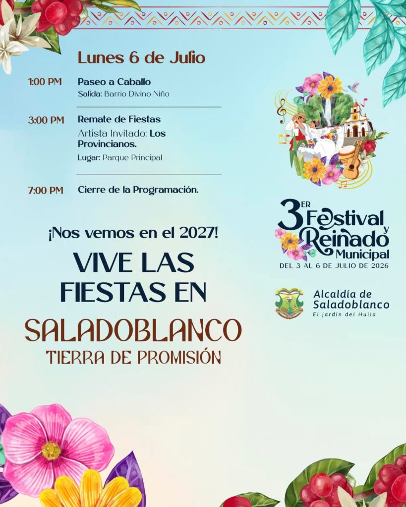 Saladoblanco celebrará su 3er Festival y Reinado Municipal