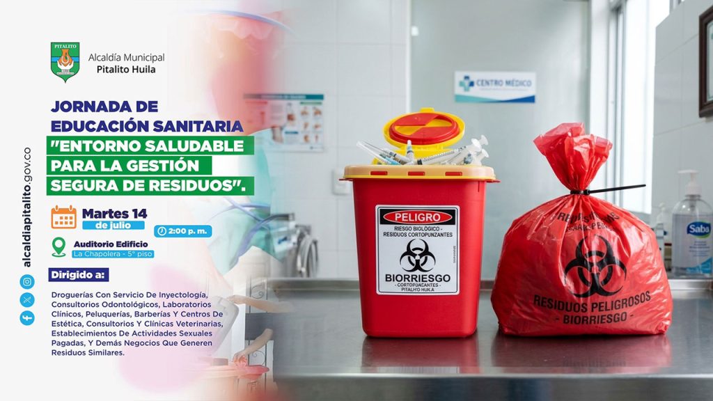 Autoridades sanitarias convocan a jornada sobre manejo de residuos biológicos y prevención epidemiológica en Pitalito