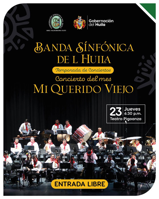 La Banda Sinfónica del Huila retoma su agenda con un concierto gratuito por el Día del Padre