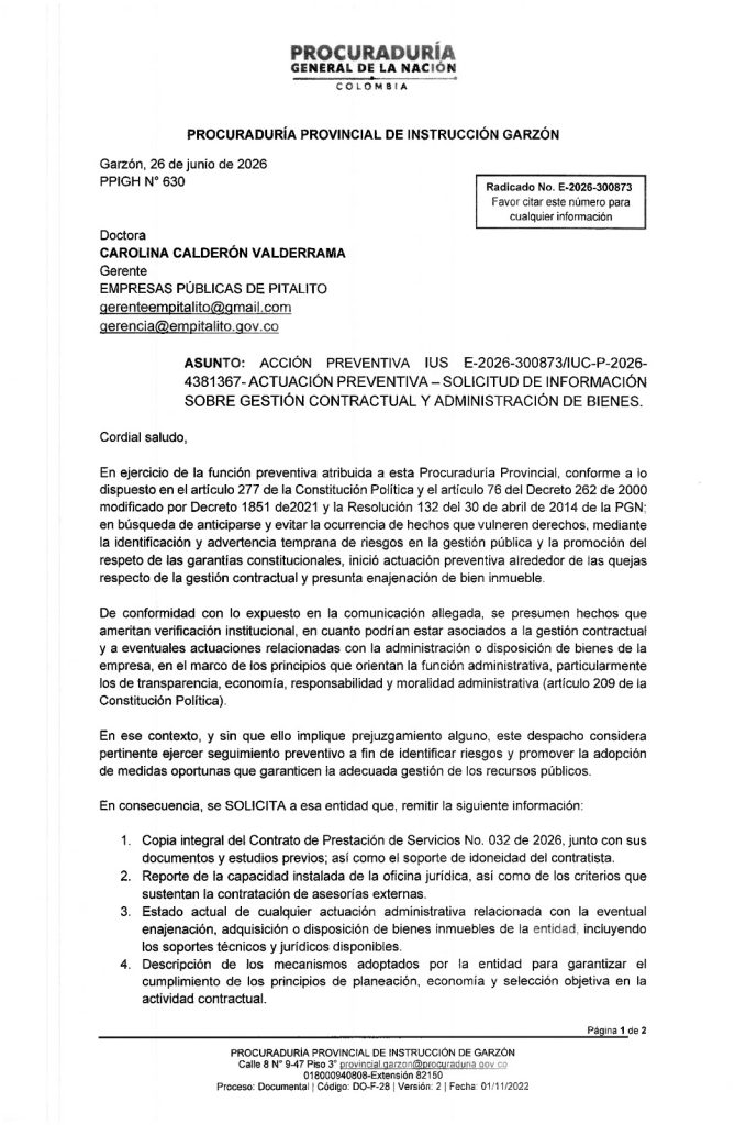 Empitalito en la lupa: 10 días para justificar contratos