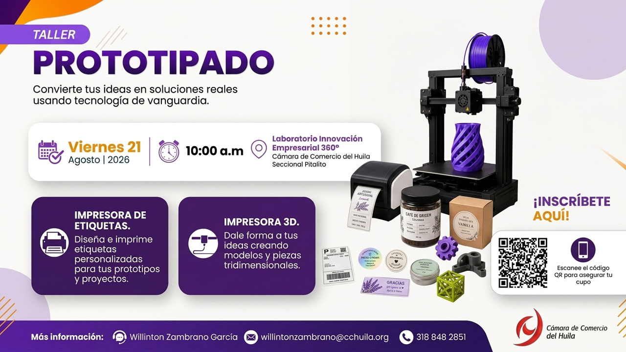 Pitalito impulsa prototipado 3D para innovar negocios
