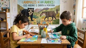 Niños del Huila al rescate del oso andino y la danta frente al cambio climático