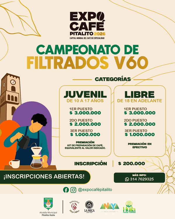 Pitalito busca a los maestros del V60 en Expocafé