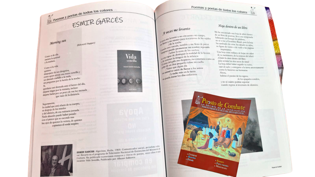 El No. 93 de la revista Puesto de combate incluye obras del escritos y poeta huilense Esmir Garcés Quiacha